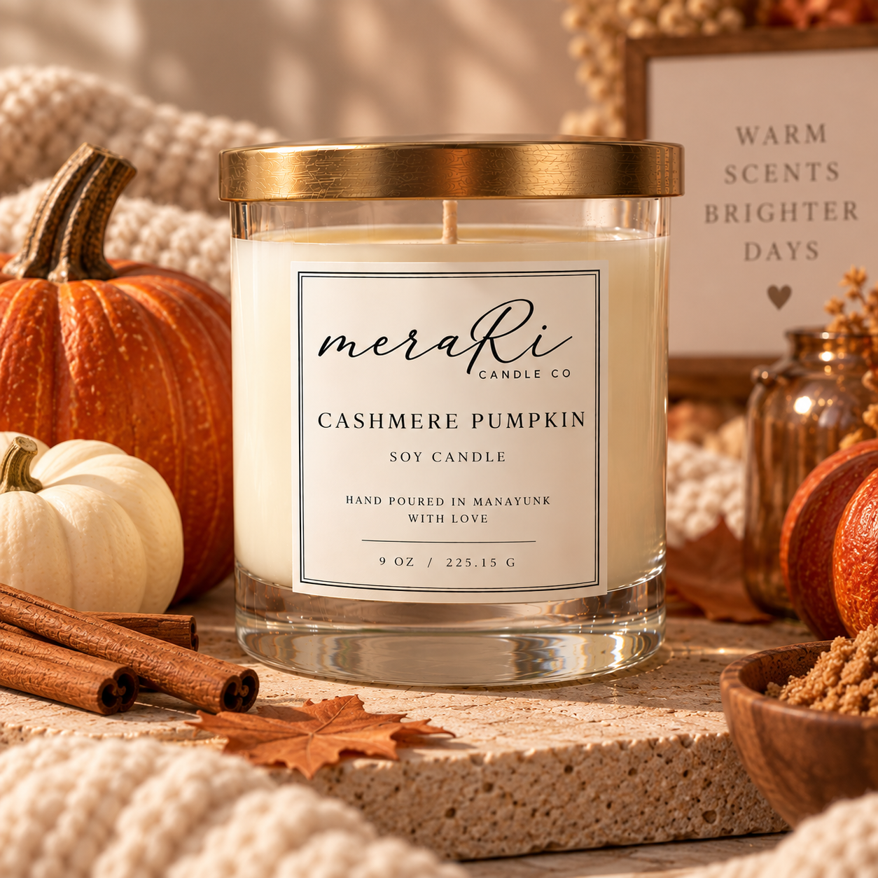 Cashmere Pumpkin soy wax candle